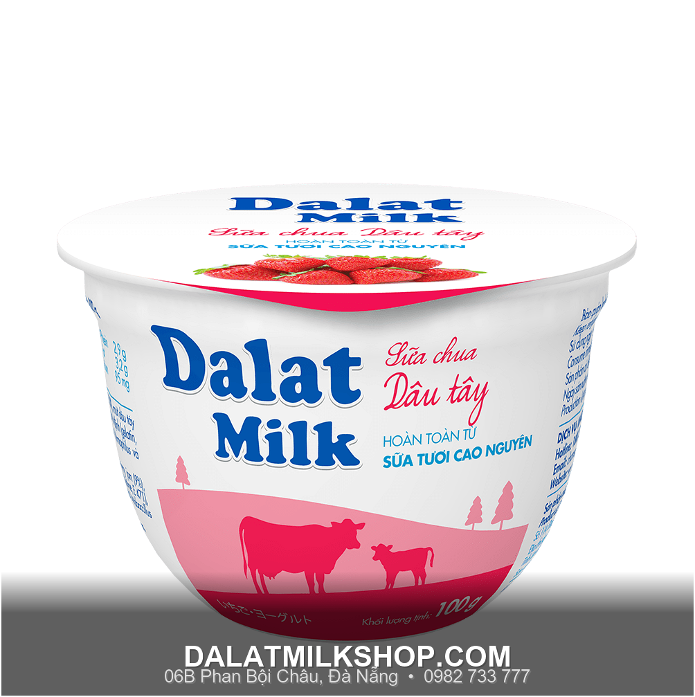 Sữa chua ăn Dalatmilk vị dâu tây 100g