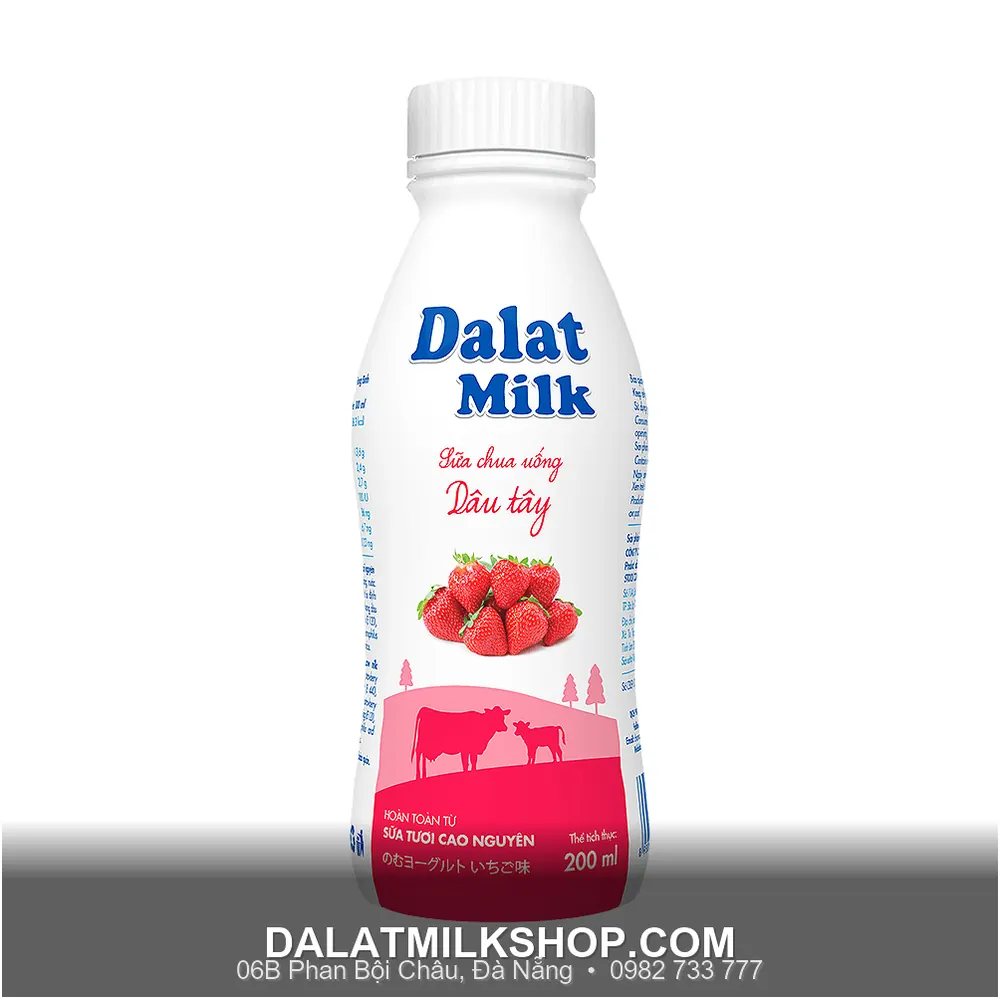 Sữa chua uống Dalatmilk dâu tây 200ml