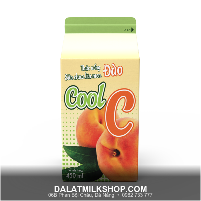 Cool C Dalatmilk sữa chua lên men đào 450ml