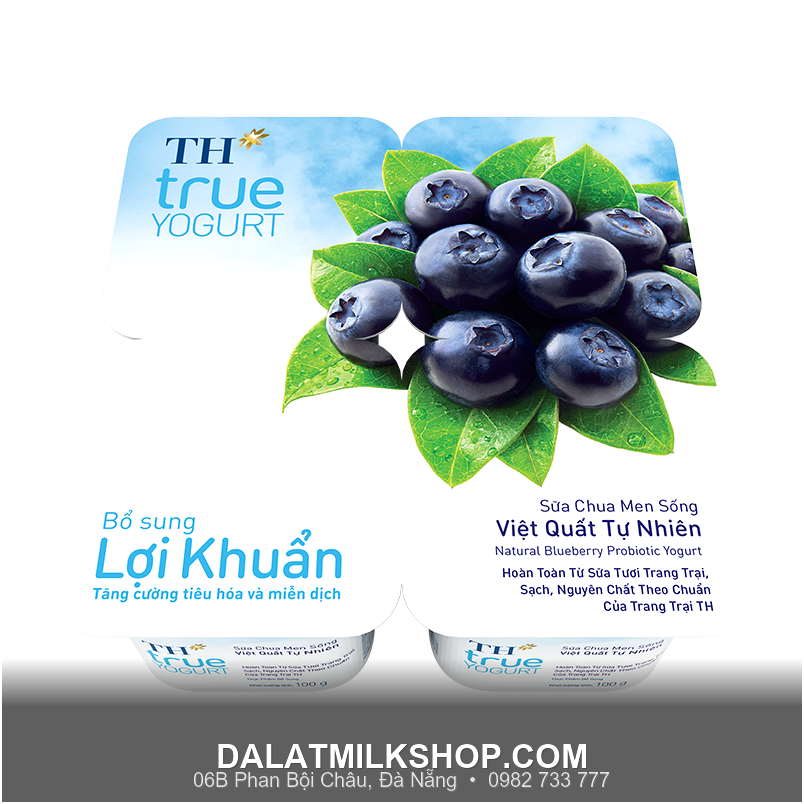 Sữa chua men sống TH việt quất tự nhiên 100g