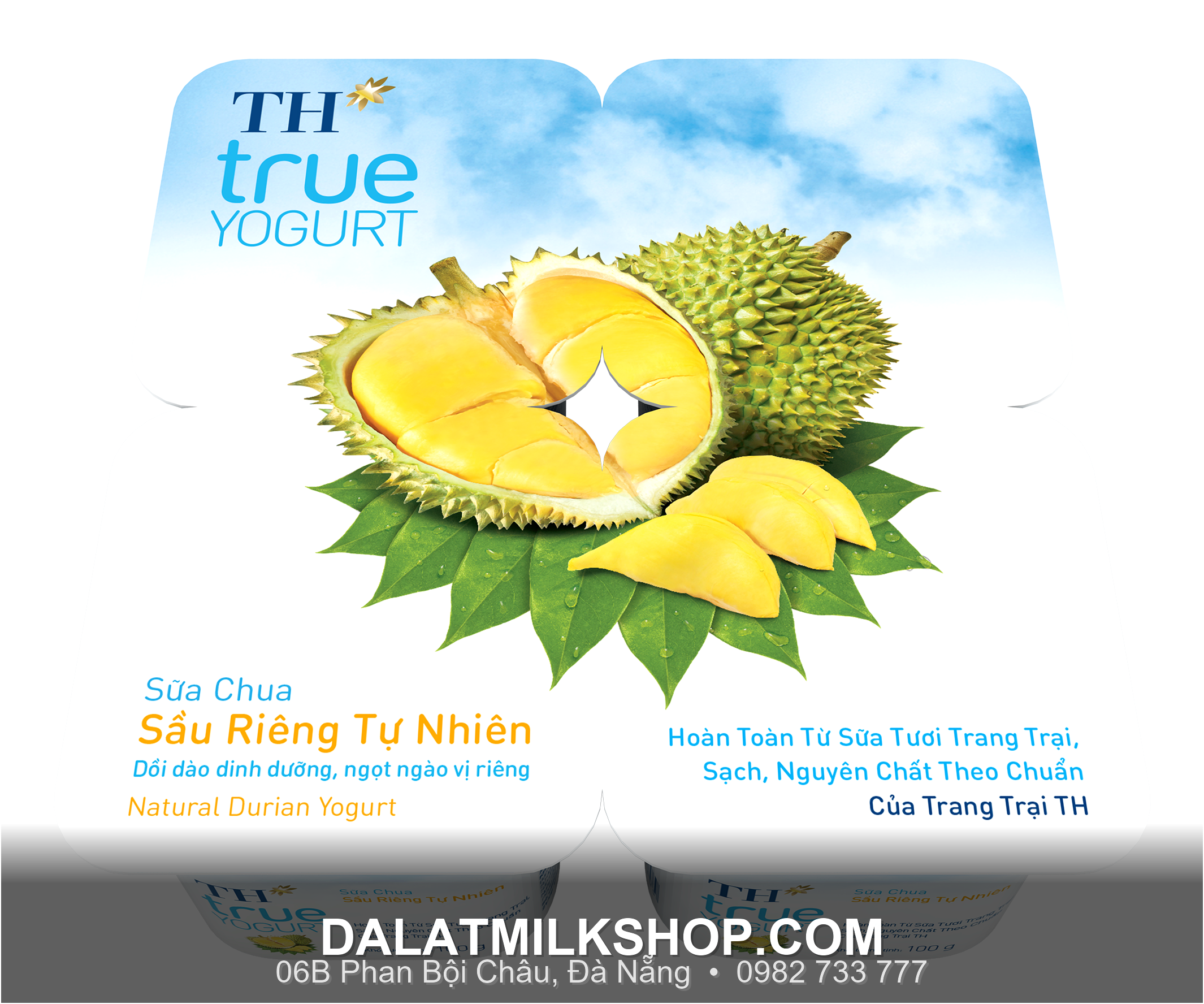 Sữa chua ăn TH True Milk sầu riêng tự nhiên 100g