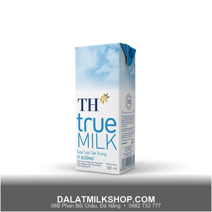 Sữa tiệt trùng TH True Milk ít đường 180ml