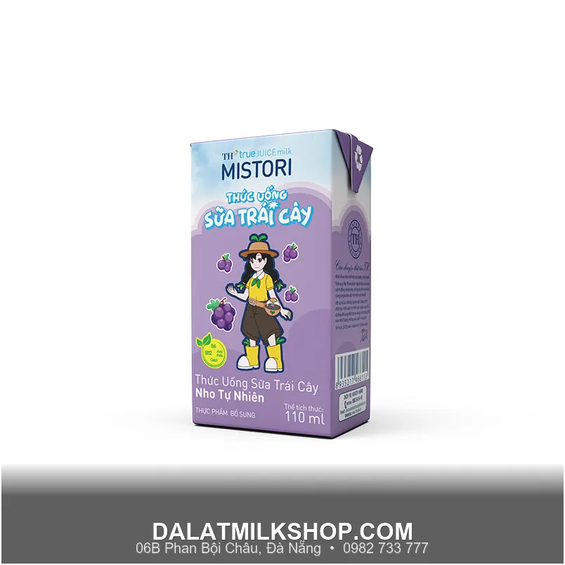 Sữa trái cây TH True Juice Milk vị nho tự nhiên 110ml