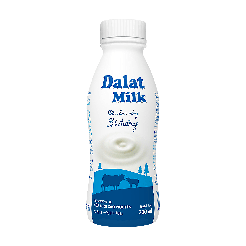 Sữa Chua Uống Dalatmilk Có Đường 200ml