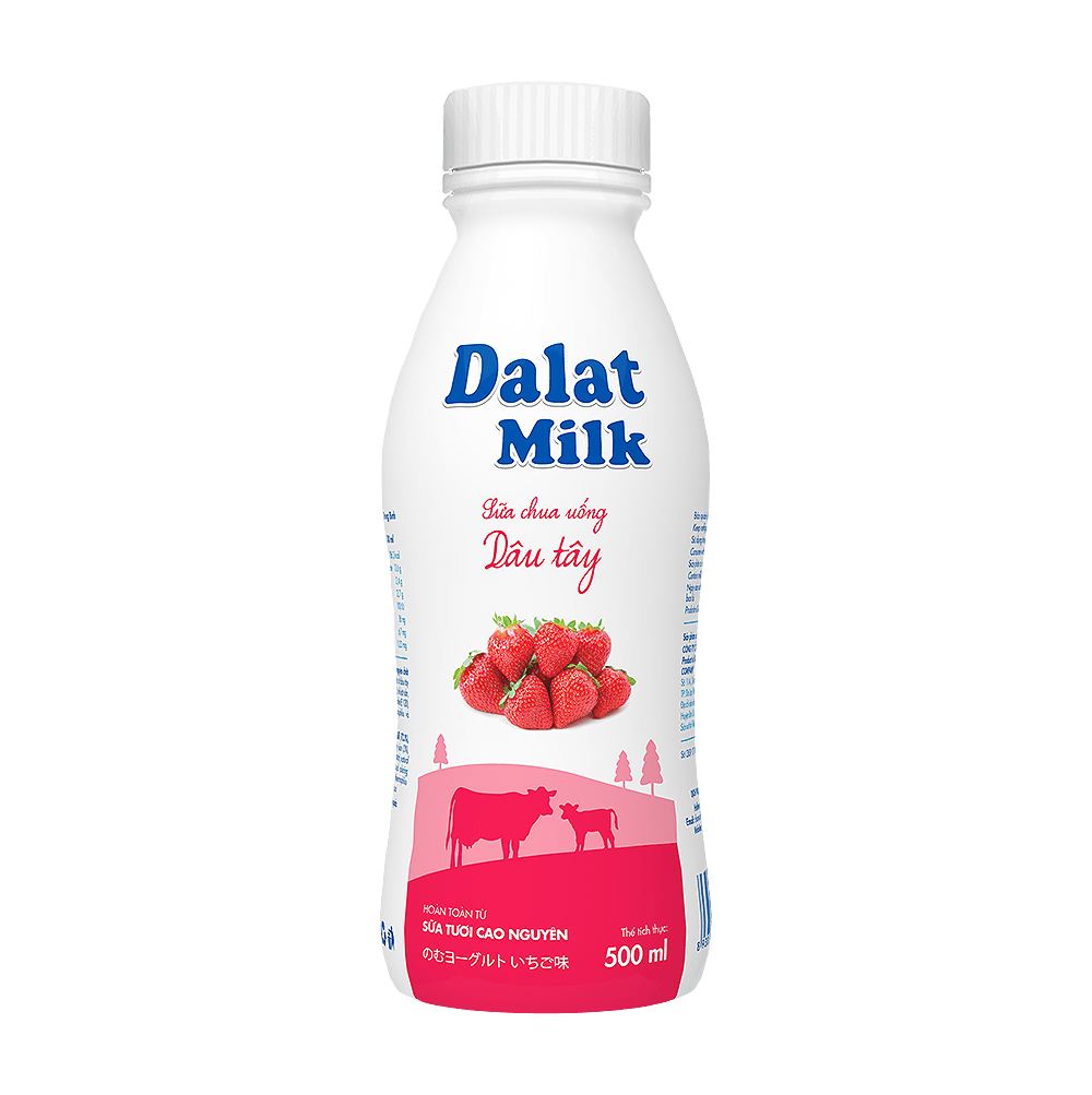 Sữa Chua Uống Dalatmilk Dâu Tây 500ml