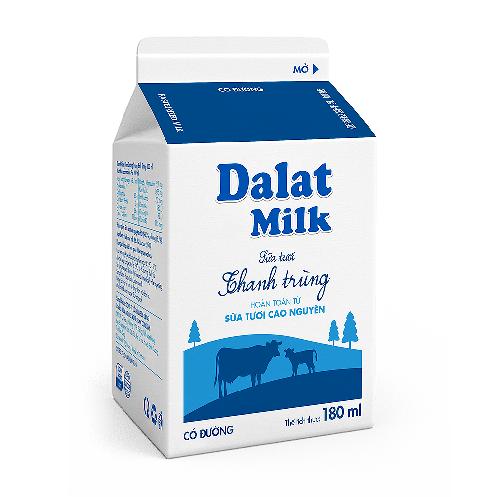 Sữa Tươi Thanh Trùng Có Đường Dalatmilk 180ml