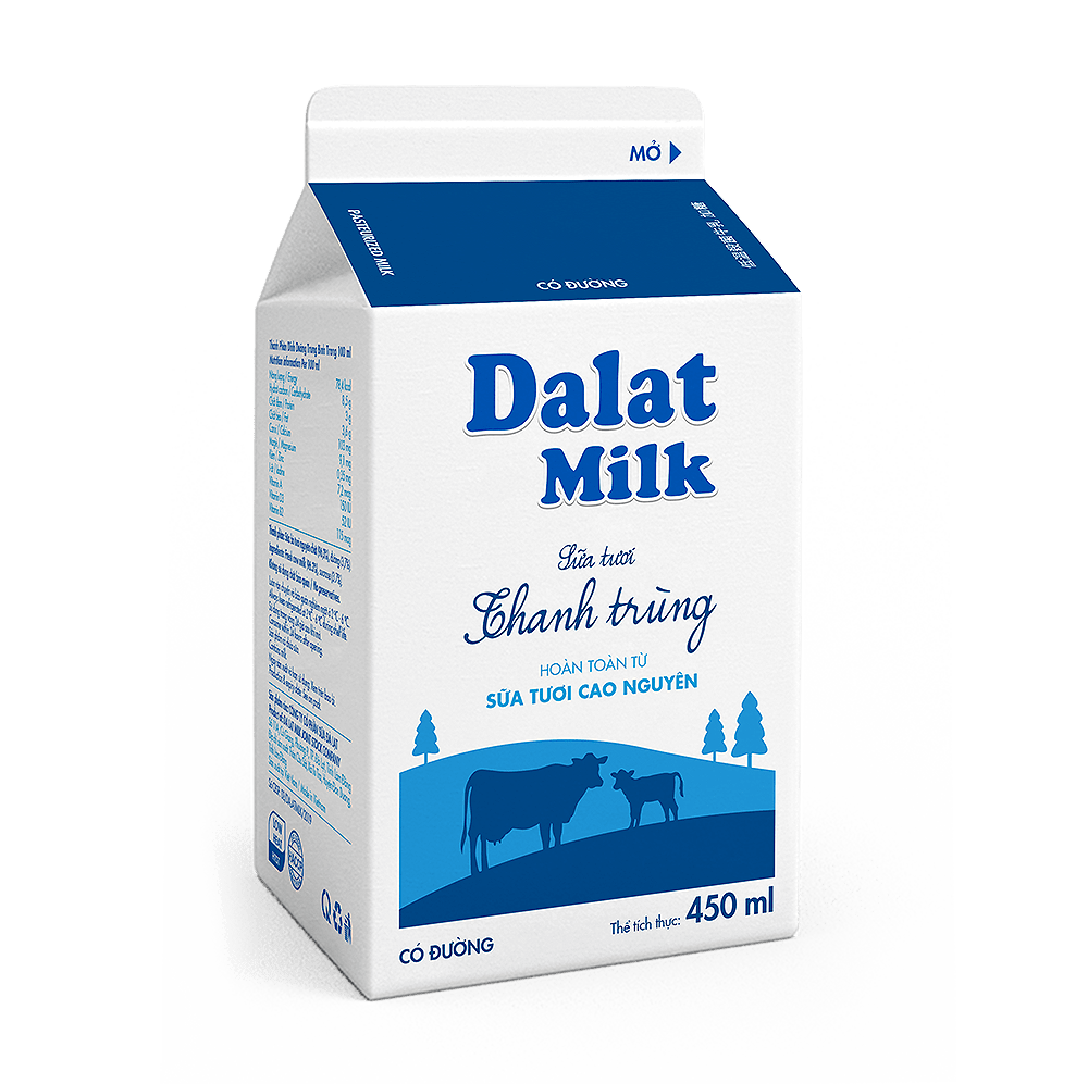 Sữa Tươi Thanh Trùng Có Đường Dalatmilk 450ml