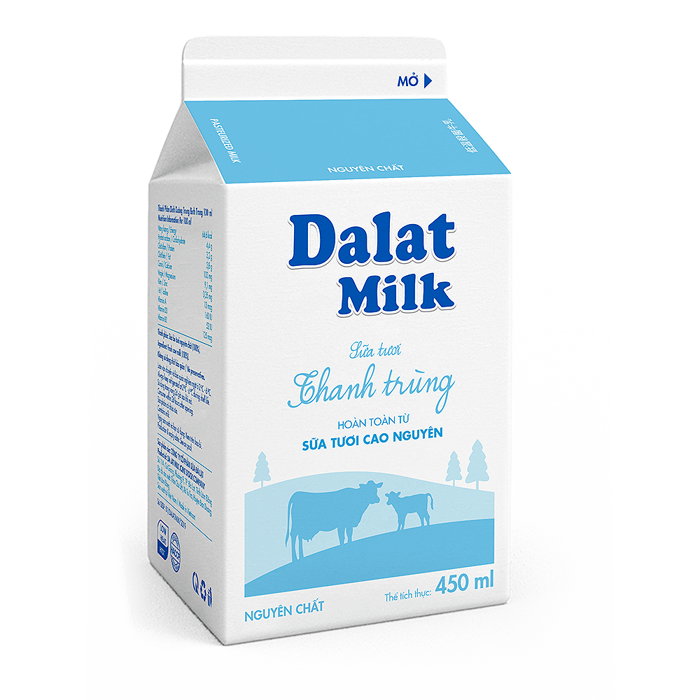Sữa Tươi Thanh Trùng Nguyên Chất Dalatmilk 450ml