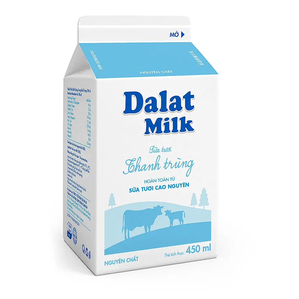 Sữa Tươi Thanh Trùng Nguyên Chất Đà Lạt Milk (Dalatmilk) 450ml | Đà Nẵng