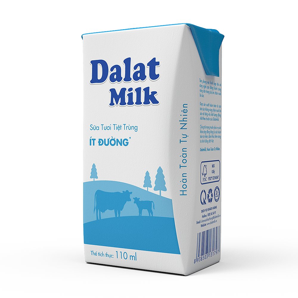 Sữa tươi tiệt trùng Ít Đường 110ml