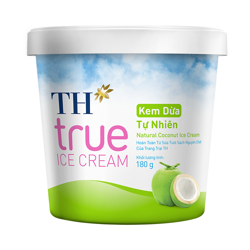Kem hộp dừa tự nhiên 180g TH True Ice Cream