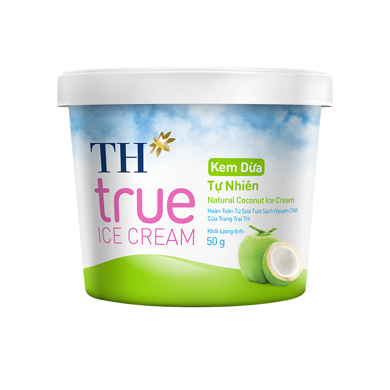 Kem hộp dừa tự nhiên 50g TH True Ice Cream