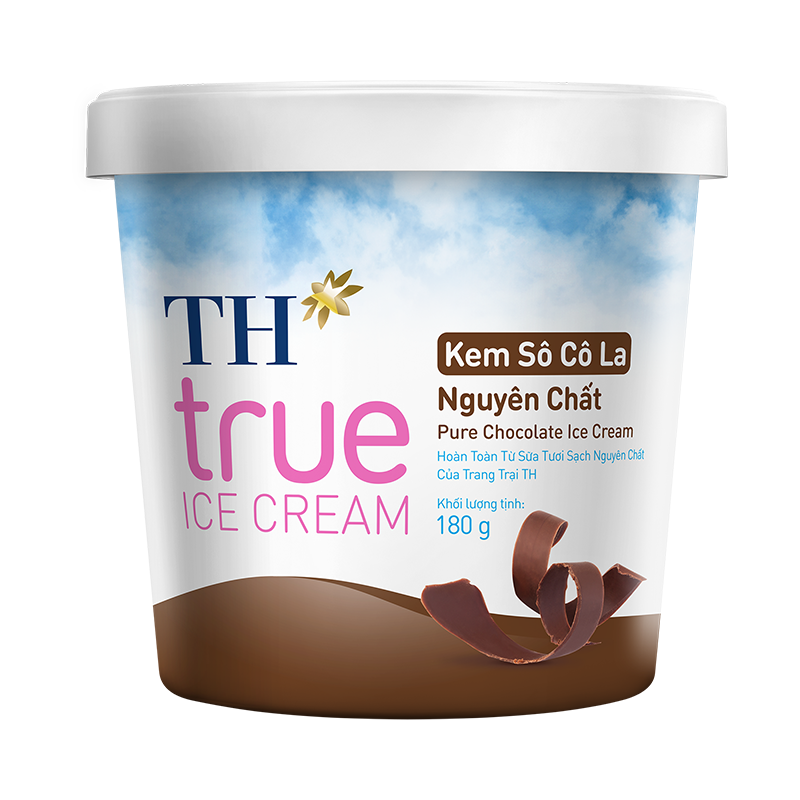 Kem hộp sô cô la nguyên chất 180g TH True Ice Cream
