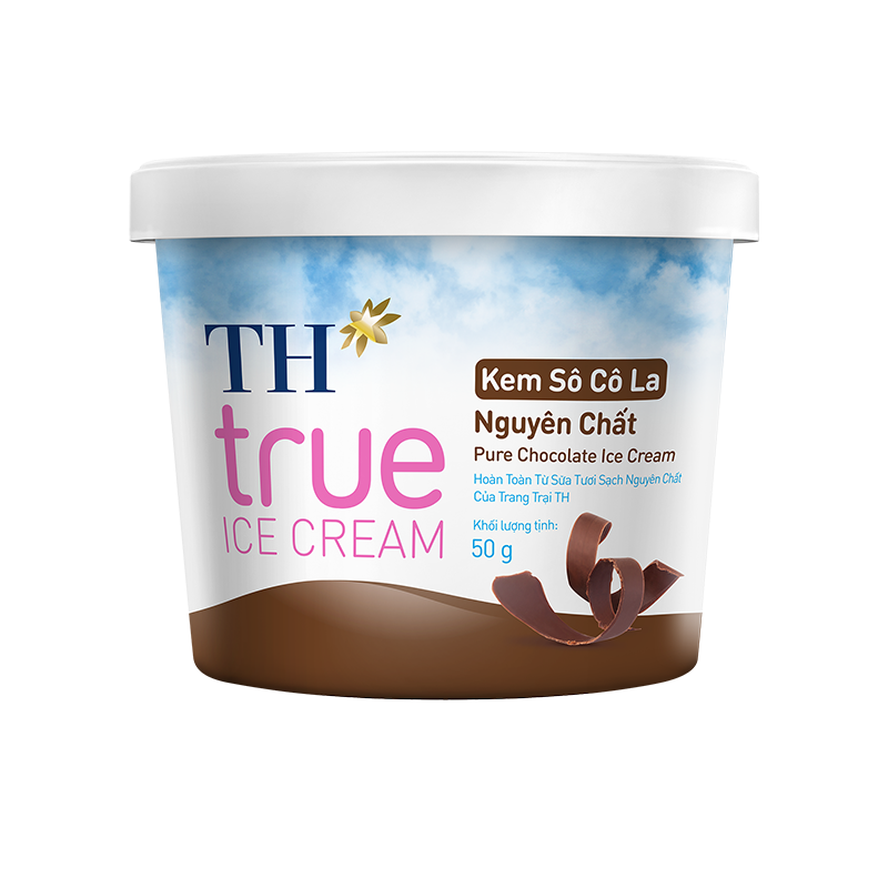 Kem hộp sô cô la nguyên chất 50g TH True Ice Cream
