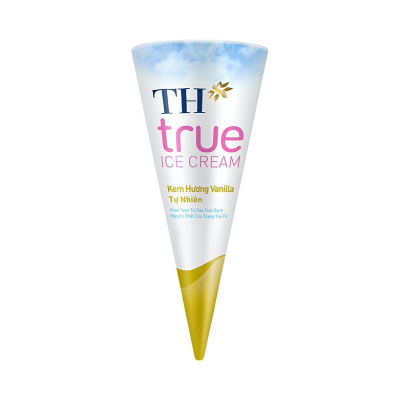 Kem ốc quế hương vanilla tự nhiên TH True Ice Cream