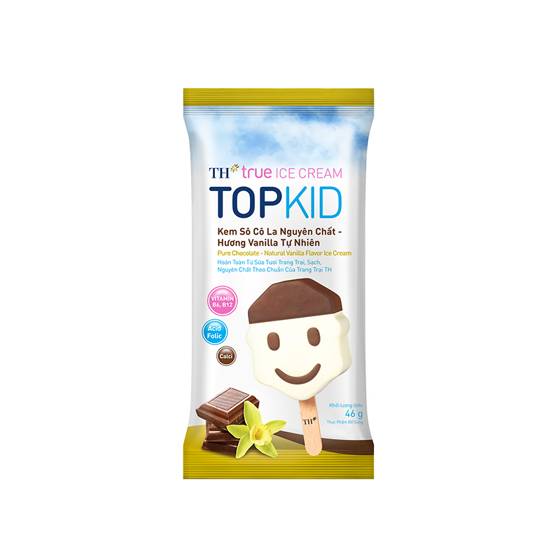 Kem que TOPKID sô cô la - hương vanilla tự nhiên TH True Ice Cream