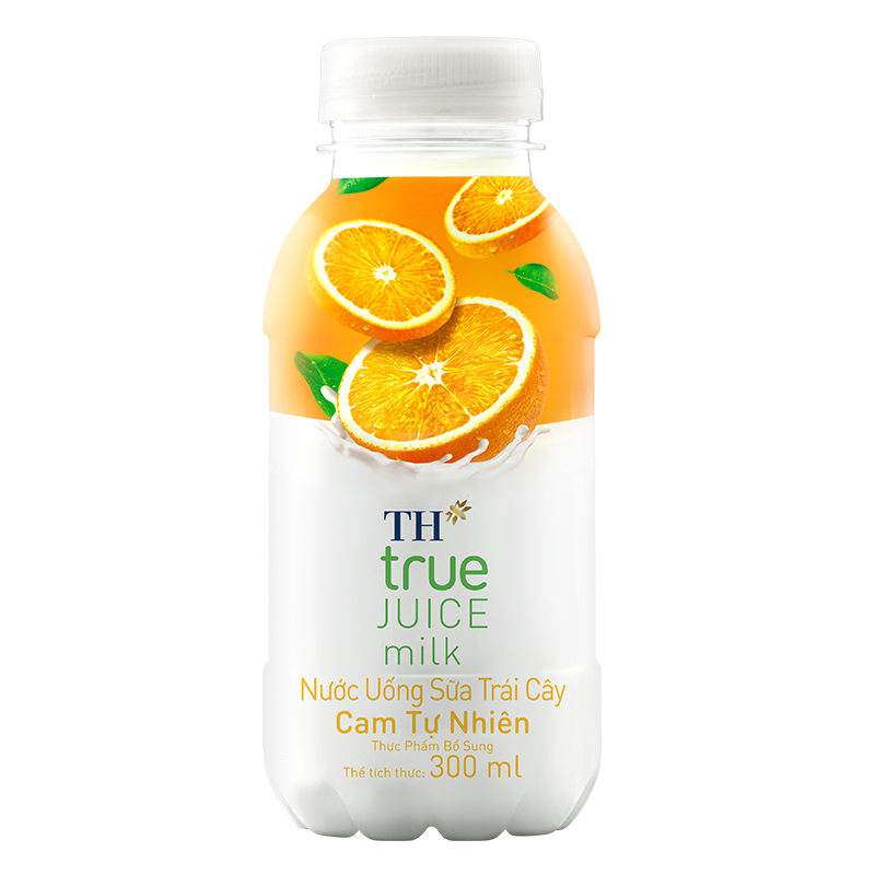 Chai nước uống sữa trái cây cam tự nhiên TH true JUICE milk