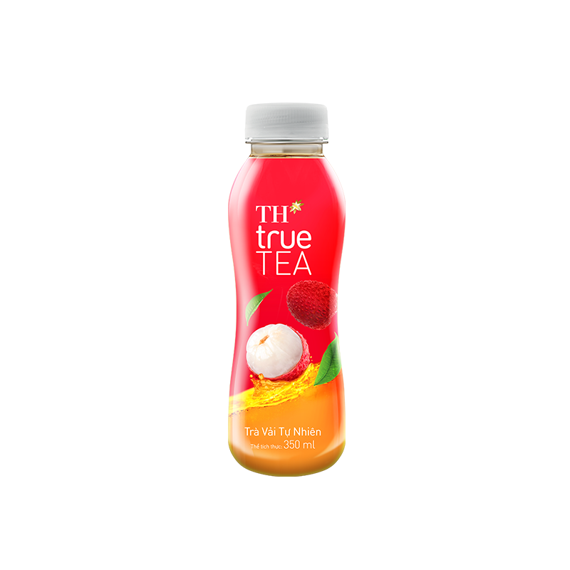 Chai trà vải tự nhiên TH true TEA