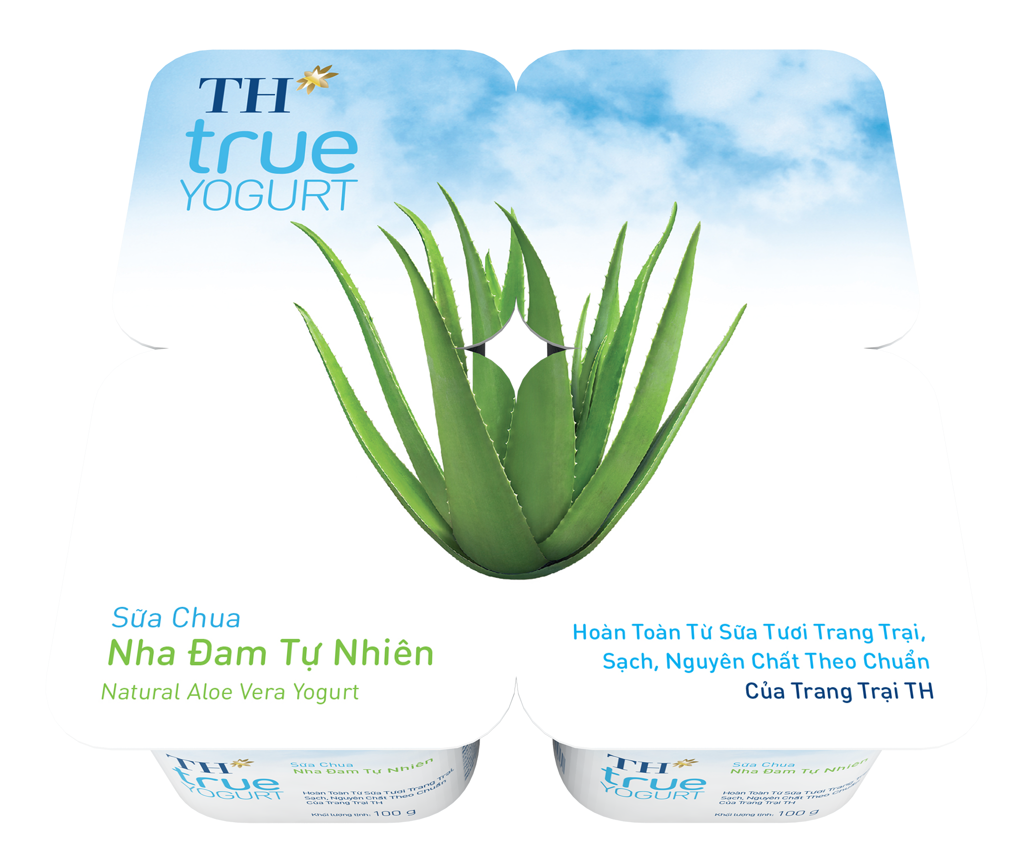 Hộp sữa chua ăn nha đam tự nhiên 100g TH true YOGURT
