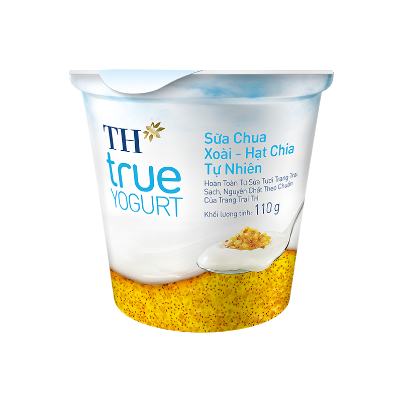 Hộp sữa chua xoài - hạt chia tự nhiên 110g TH true YOGURT
