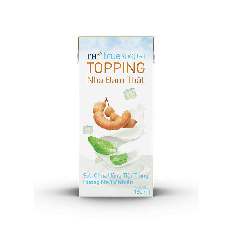 Lốc sữa chua uống tiệt trùng hương me tự nhiên 180ml TH true YOGURT TOPPING