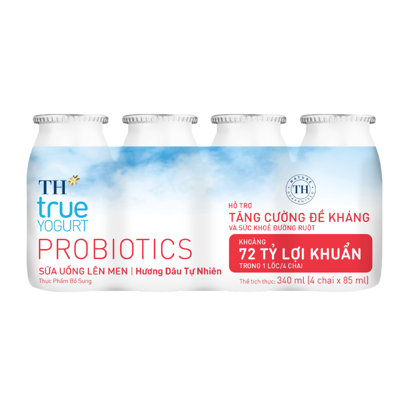 Chai sữa uống lên men hương dâu tự nhiên 85ml TH true YOGURT