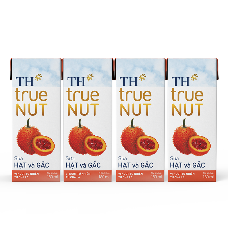 Hộp sữa hạt và gạo lứt đỏ 180ml TH true NUT