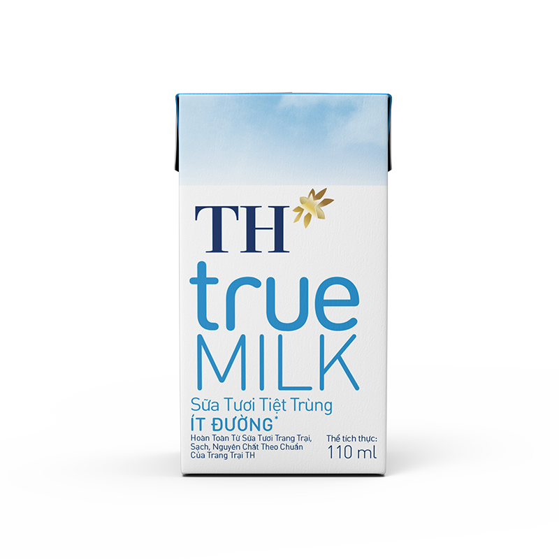 Hộp sữa tươi tiệt trùng ít đường 110ml TH True Milk