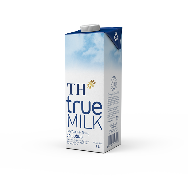 Hộp sữa tươi tiệt trùng ít đường 1L TH True Milk