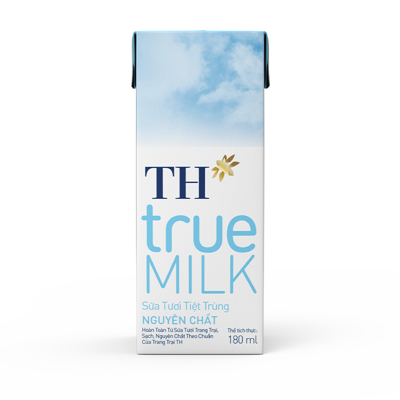 Hộp sữa tươi tiệt trùng nguyên chất 180ml TH True Milk