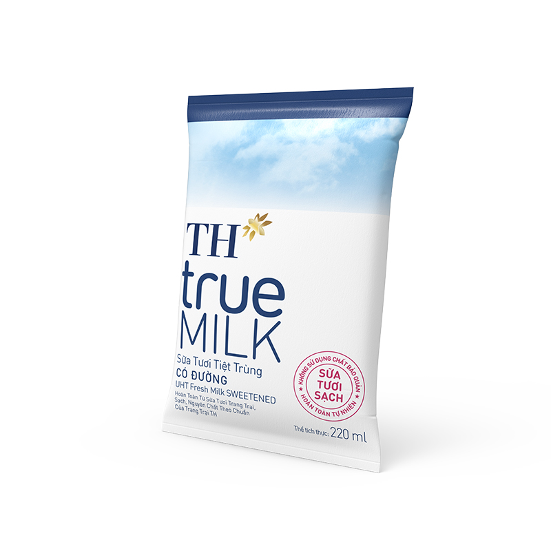 Bịch sữa tươi sạch có đường 220ml TH True Milk