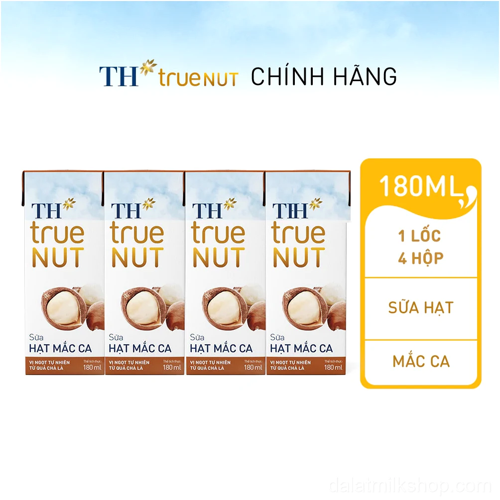 Lốc sữa hạt mắc ca TH True Nut 180ml