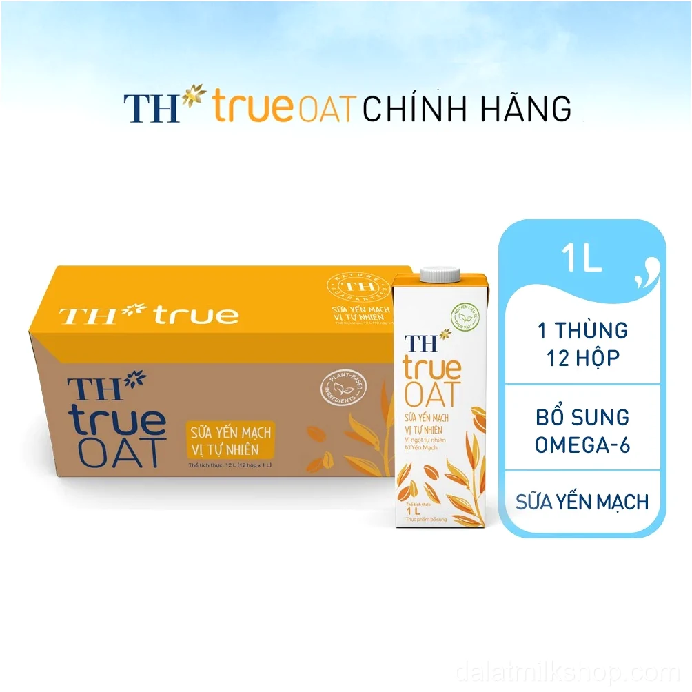 Thùng 12 Hộp Sữa Yến Mạch TH true OAT milk Vị Tự Nhiên 1L (12 Hộp)