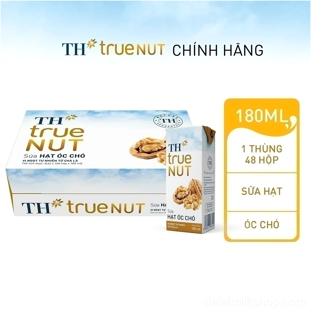 Thùng Sữa Hạt TH true NUT Milk Óc Chó 180ml 48 Hộp